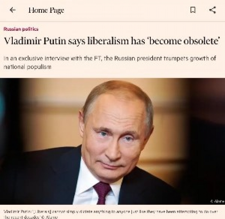 Владимир Путин объявил конец эпохи либерализма. ...и высказался о предательстве